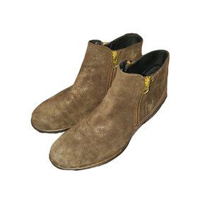Eric Michael Tatiana Brown Metallic Suede Bootie Size 6/36